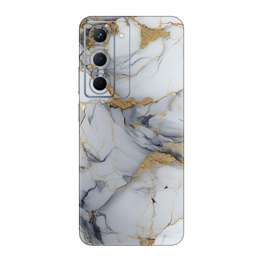 White Gold Luxury Marble Mobile Skin For Realme P3x 5g