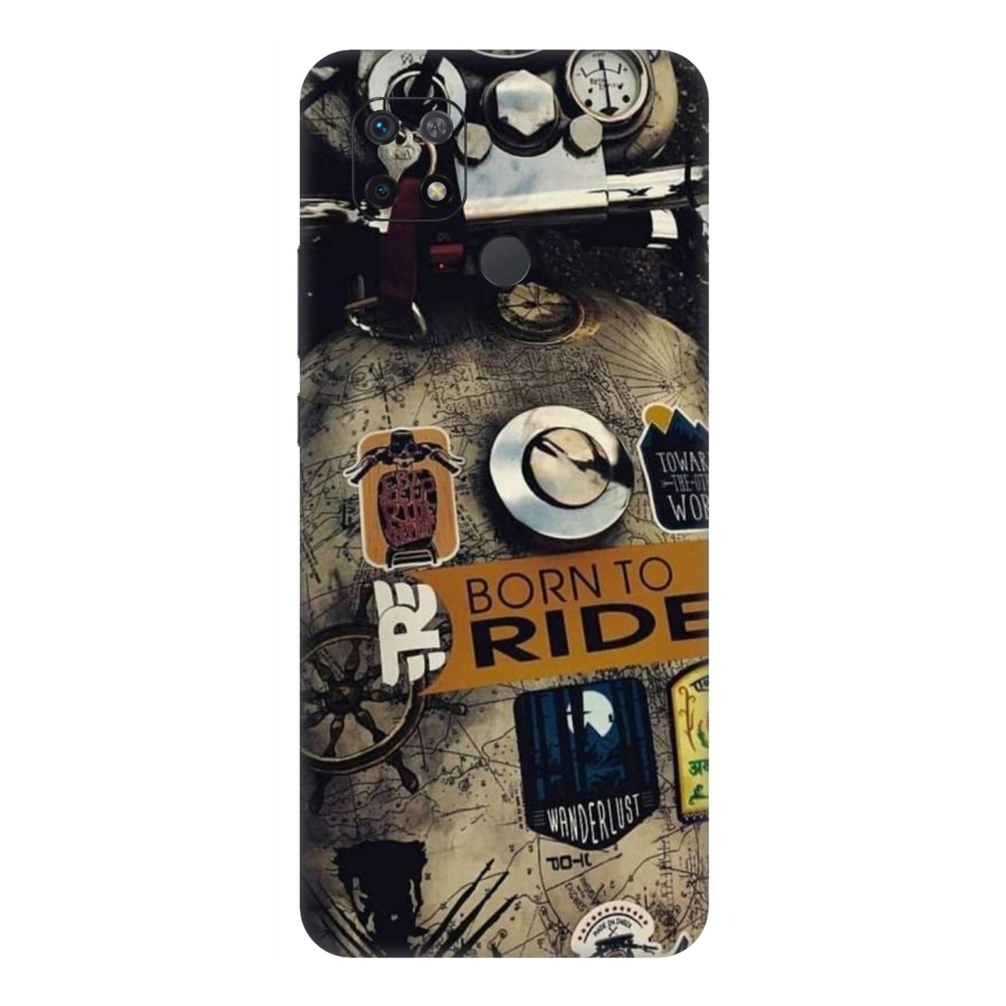 Born to Ride World Map Mobile Skin For Redmi 10