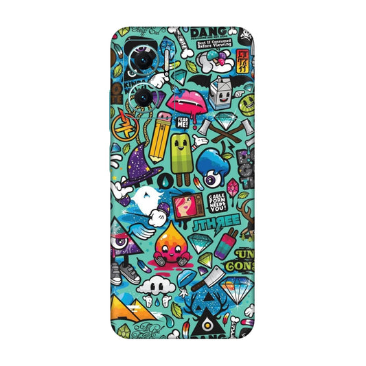 Graffiti Chaos Sticker Bomb Mobile Skin For Redmi 10 5g