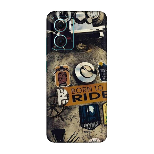 Born to Ride World Map Mobile Skin For Redmi 10 5g