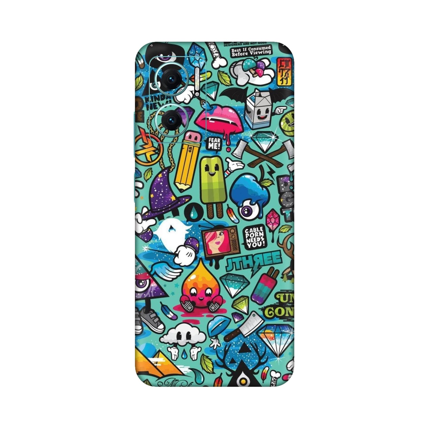 Graffiti Chaos Sticker Bomb Mobile Skin For Redmi 11 Prime 5g