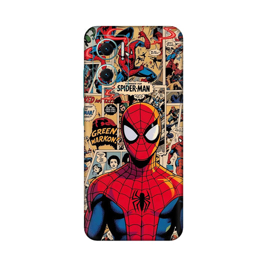 Vintage Comic Panel Spider Man Mobile Skin For Redmi 11 Prime 5g