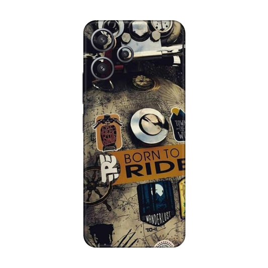 Born to Ride World Map Mobile Skin For Redmi 12 5g