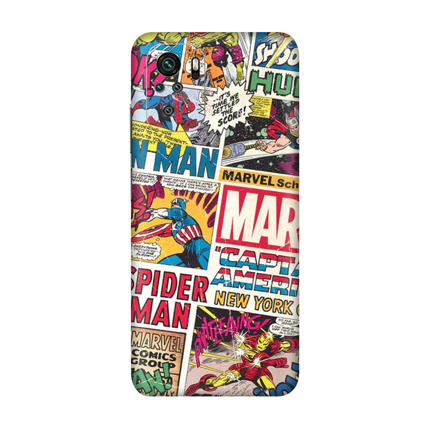 Vintage Marvel Comic Bomb Mobile Skin For Redmi Note 10