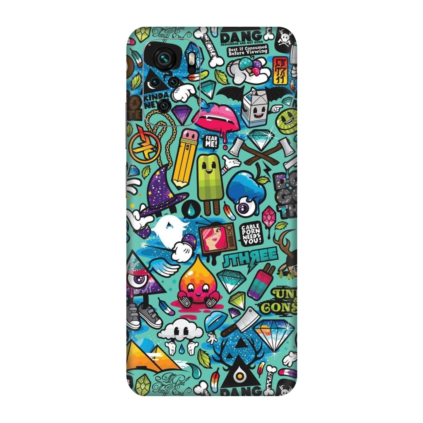 Graffiti Chaos Sticker Bomb Mobile Skin For Redmi Note 10S