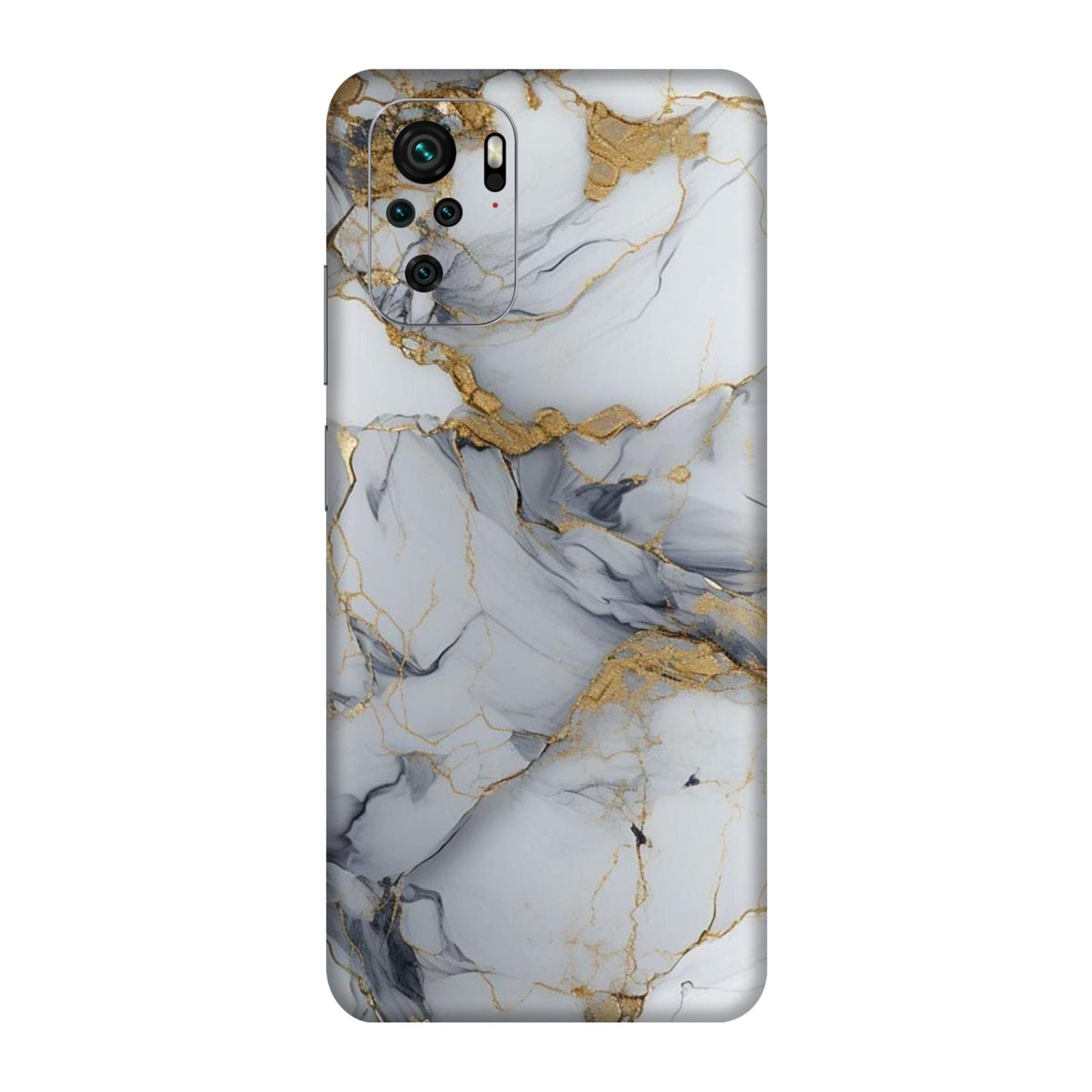 White Gold Luxury Marble Mobile Skin For Redmi Note 10S