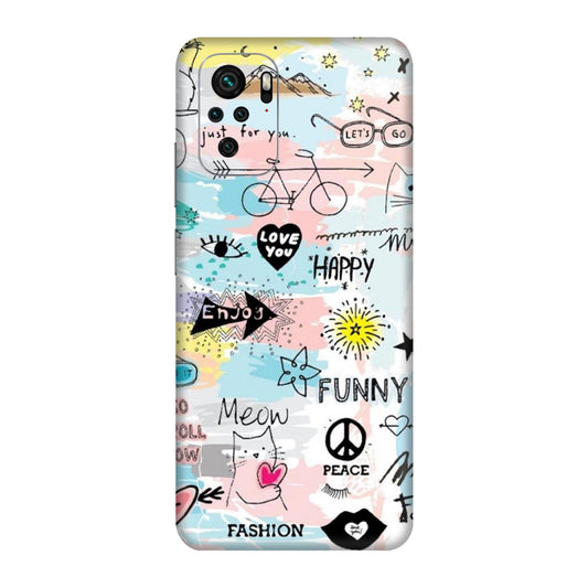 Cat Doodles Pastel Mobile Skin For Redmi Note 10S