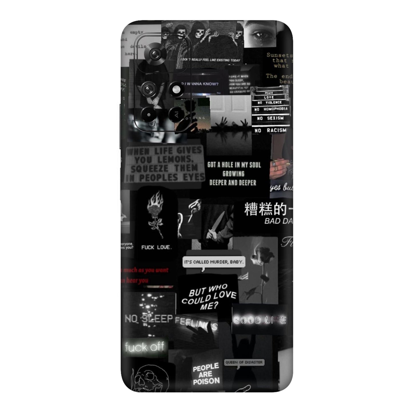 Bad Day Dark Collage Mobile Skin For Redmi Note 11T 5g
