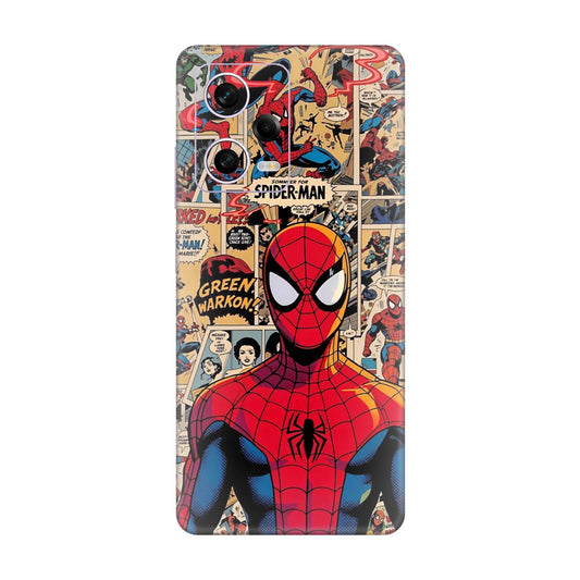 Vintage Comic Panel Spider Man Mobile Skin For Redmi Note 12 Pro 5g
