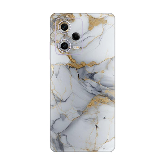 White Gold Luxury Marble Mobile Skin For Redmi Note 12 Pro 5g