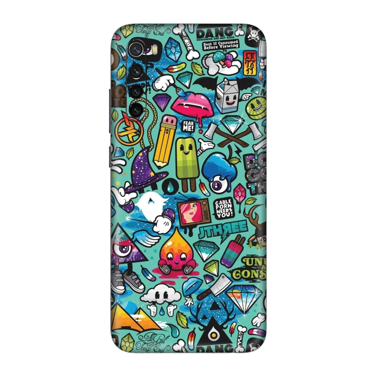 Graffiti Chaos Sticker Bomb Mobile Skin For Redmi Note 8