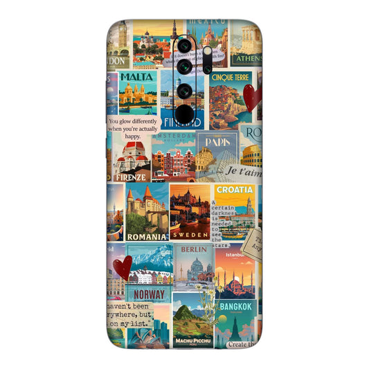 Vintage Travel Sticker Bomb Mobile Skin For Redmi Note 8 Pro