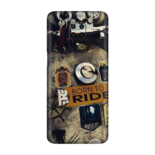 Born to Ride World Map Mobile Skin For Redmi Note 9s