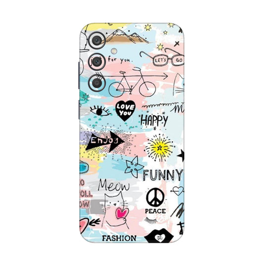 Cat Doodles Pastel Mobile Skin For Samsung Galaxy A15 5g