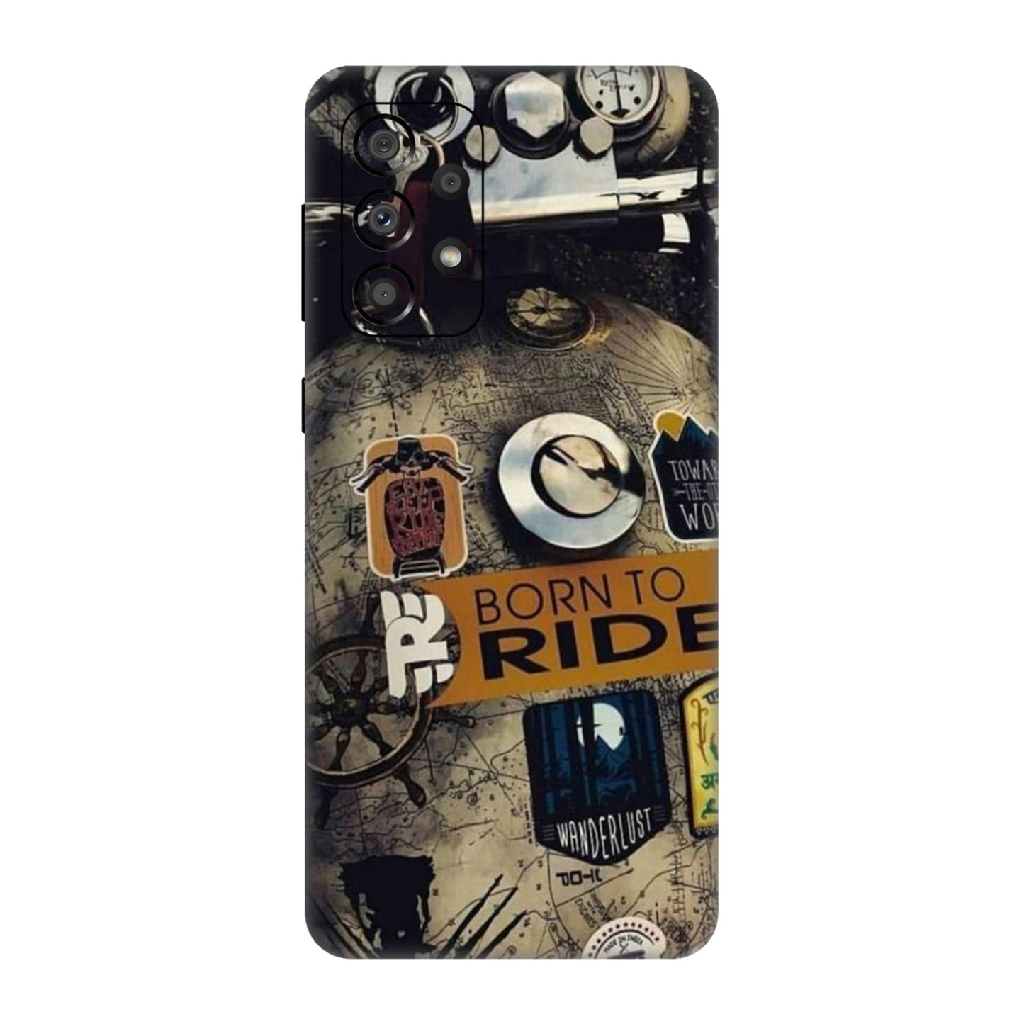 Born to Ride World Map Mobile Skin For Samsung Galaxy A33 5g