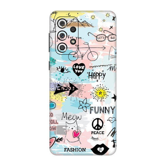 Cat Doodles Pastel Mobile Skin For Samsung Galaxy A33 5g