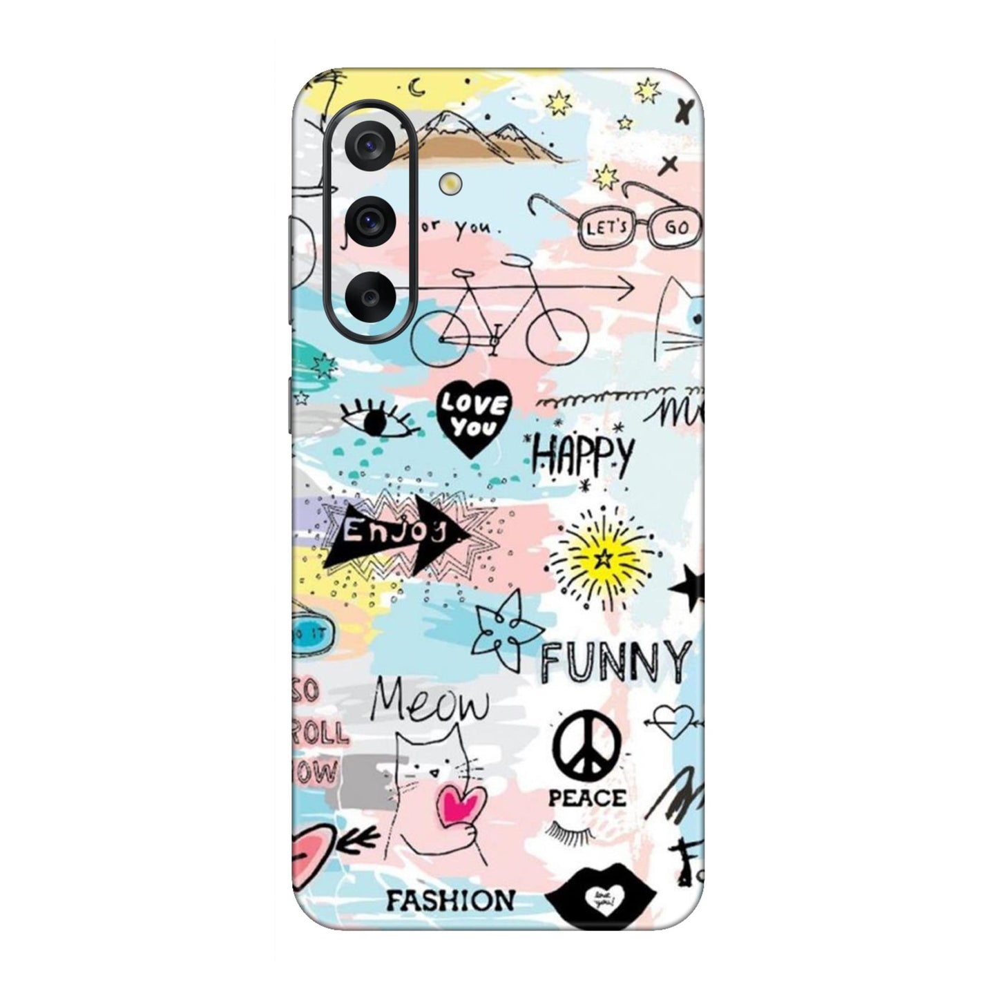 Cat Doodles Pastel Mobile Skin For Samsung Galaxy A36 5g