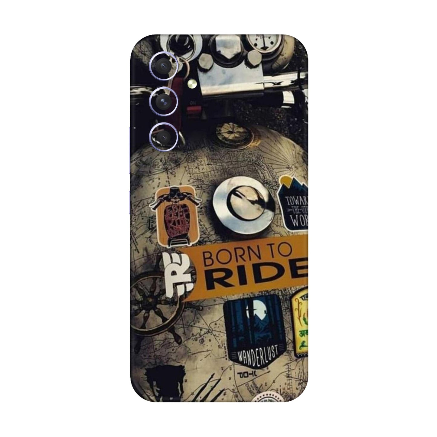 Born to Ride World Map Mobile Skin For Samsung Galaxy A54 5g