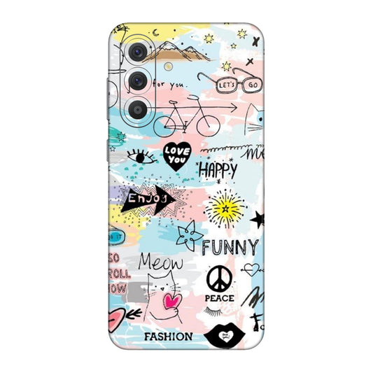 Cat Doodles Pastel Mobile Skin For Samsung Galaxy A56 5g