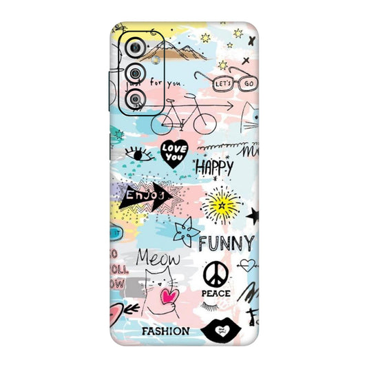 Cat Doodles Pastel Mobile Skin For Samsung Galaxy F23 5g