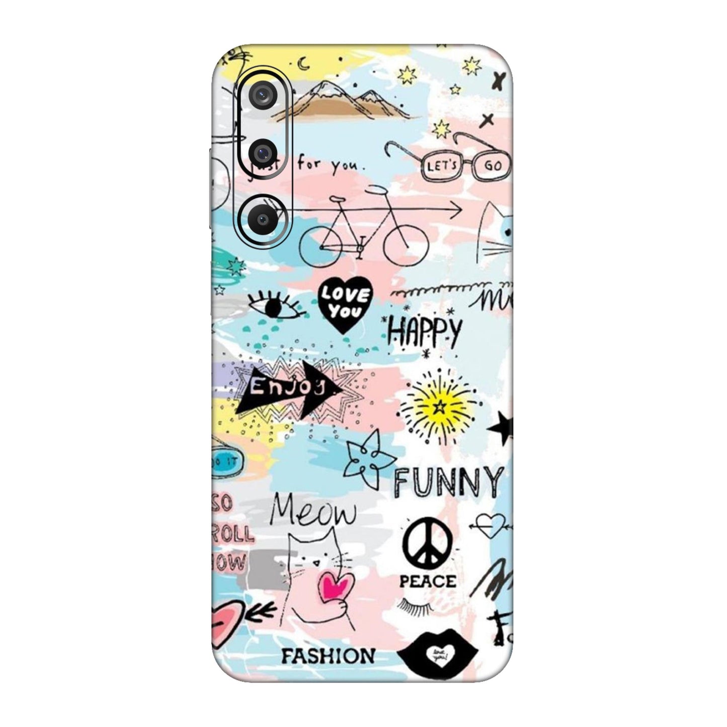 Cat Doodles Pastel Mobile Skin For Samsung Galaxy M16 5g