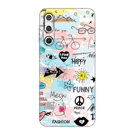 Cat Doodles Pastel Mobile Skin For Samsung Galaxy M16 5g