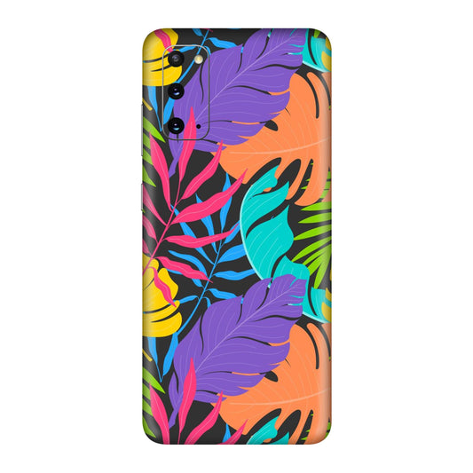 Neon Jungle Leaves Mobile Skin For Samsung Galaxy S20