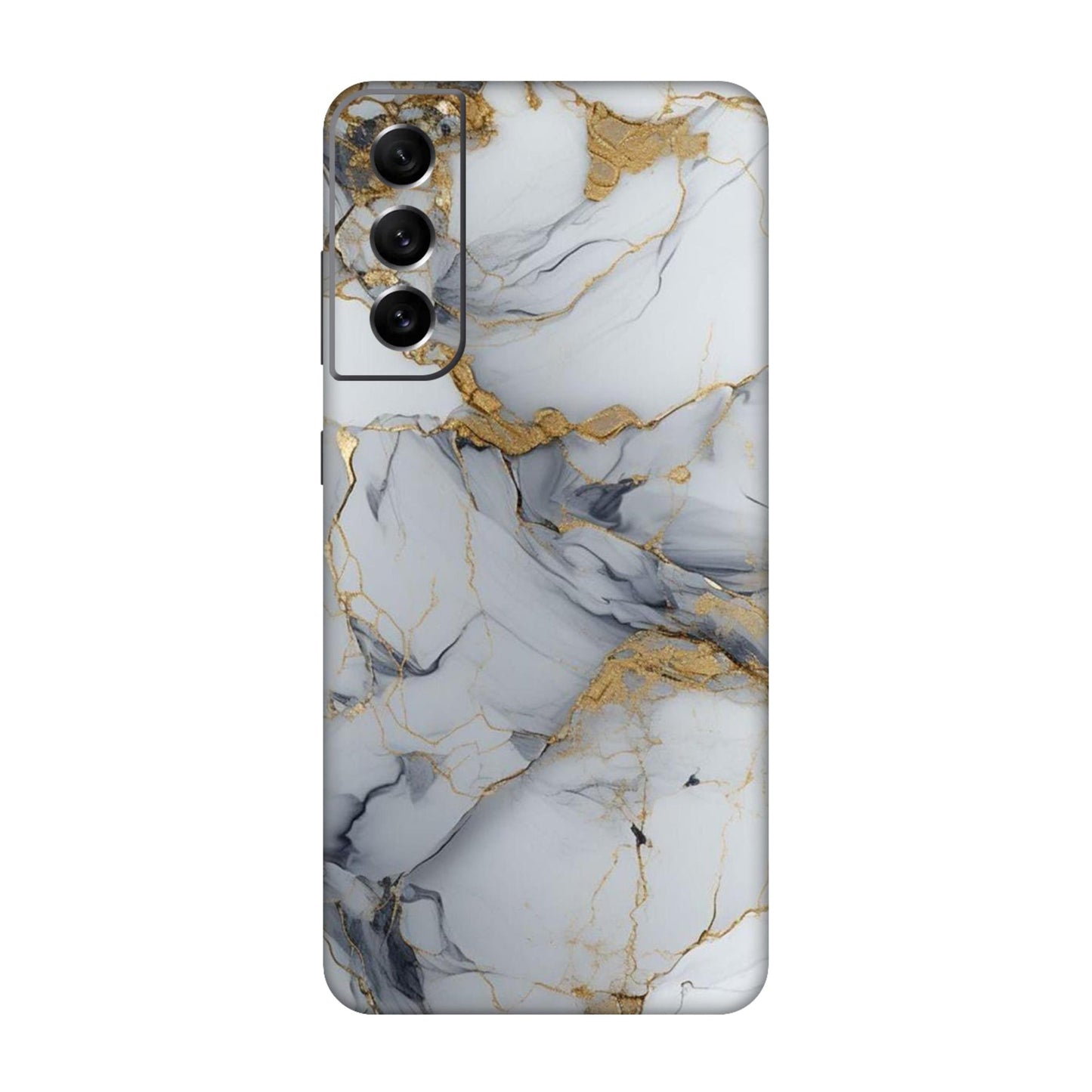 White Gold Luxury Marble Mobile Skin For Samsung Galaxy S21 Fe 5g
