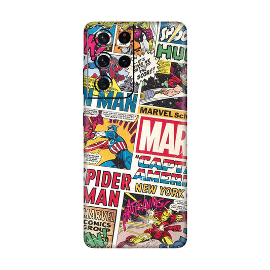 Vintage Marvel Comic Bomb Mobile Skin For Samsung Galaxy S21 Ultra 5g