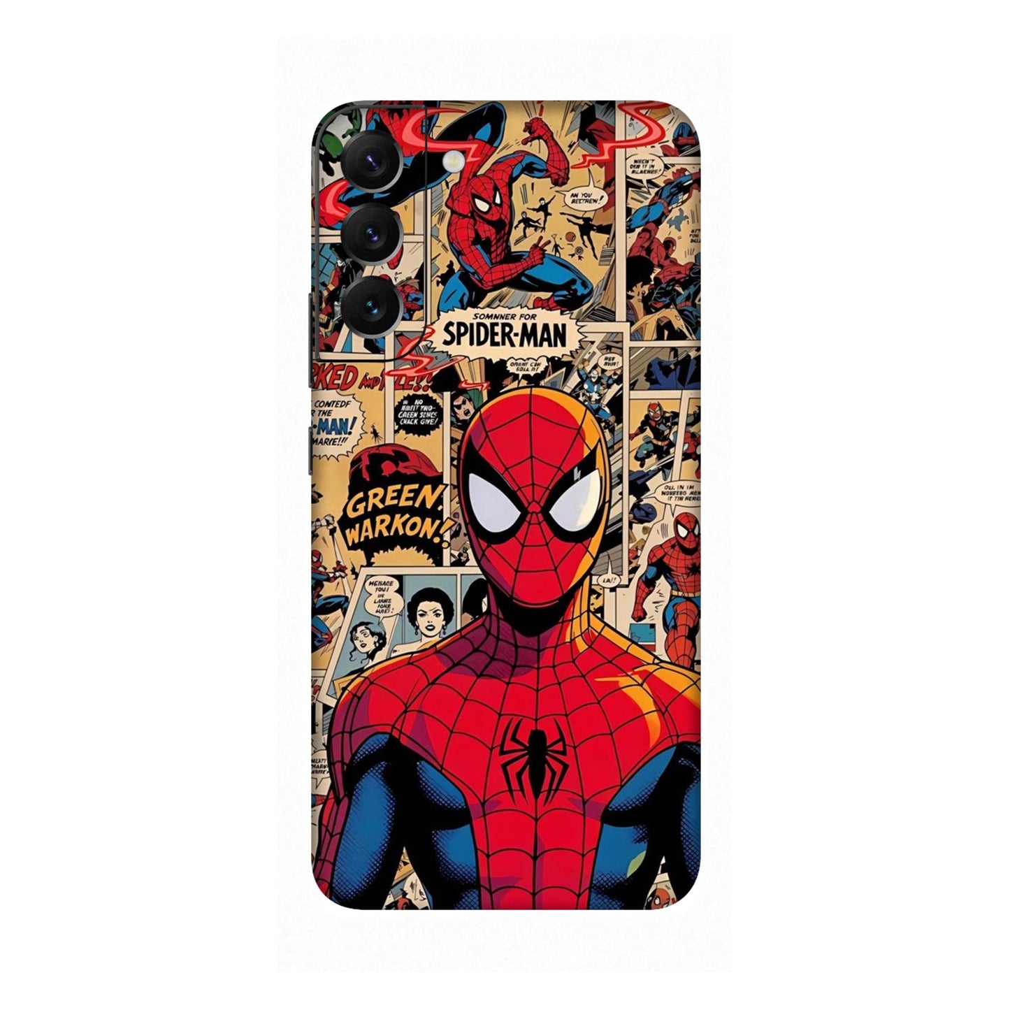 Vintage Comic Panel Spider Man Mobile Skin For Samsung Galaxy S22 Plus