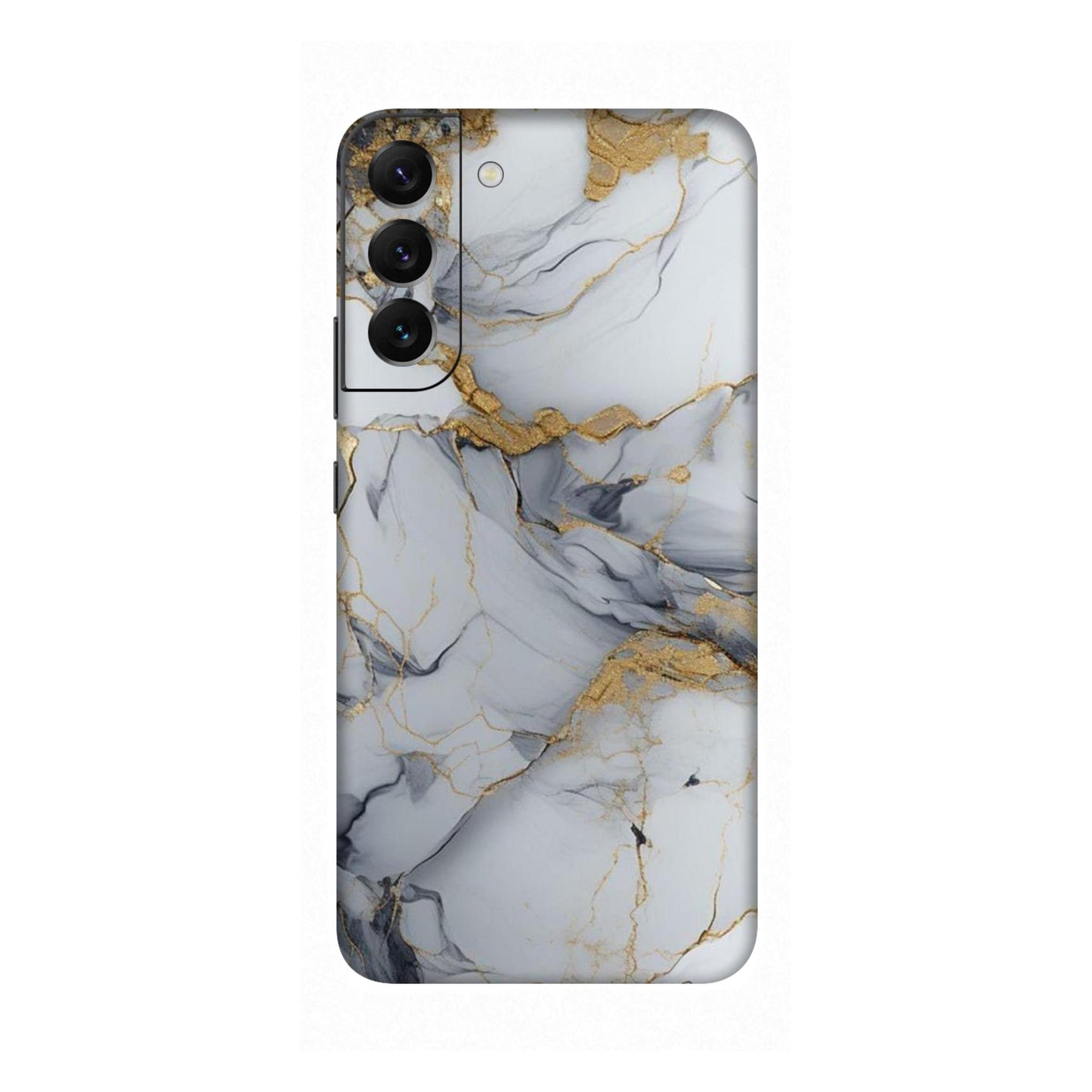 White Gold Luxury Marble Mobile Skin For Samsung Galaxy S22 Plus