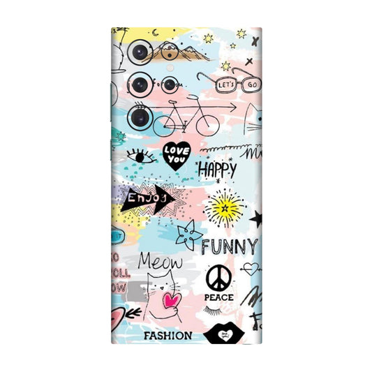 Cat Doodles Pastel Mobile Skin For Samsung Galaxy S22 Ultra