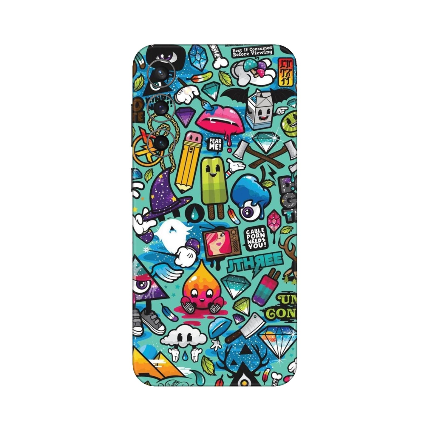 Graffiti Chaos Sticker Bomb Mobile Skin For Samsung Galaxy S23 Fe 5g