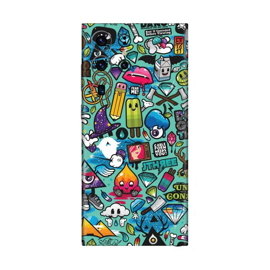Graffiti Chaos Sticker Bomb Mobile Skin For Samsung Galaxy S23 Ultra 5g