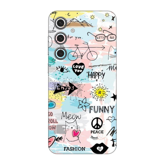 Cat Doodles Pastel Mobile Skin For Samsung Galaxy S24 Fe 5g