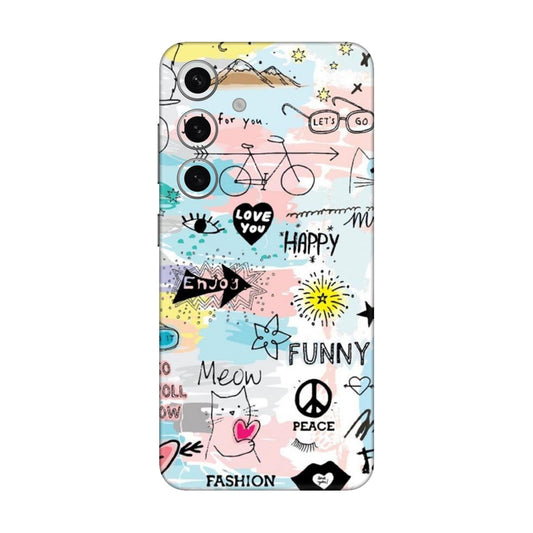 Cat Doodles Pastel Mobile Skin For Samsung Galaxy S24 Plus 5g