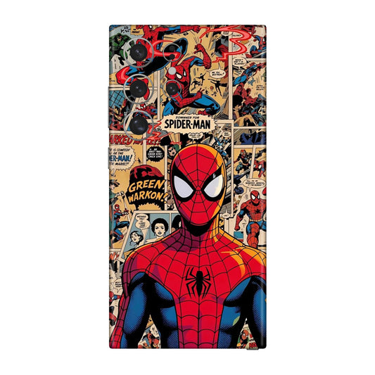 Vintage Comic Panel Spider Man Mobile Skin For Samsung Galaxy S24 Ultra 5g