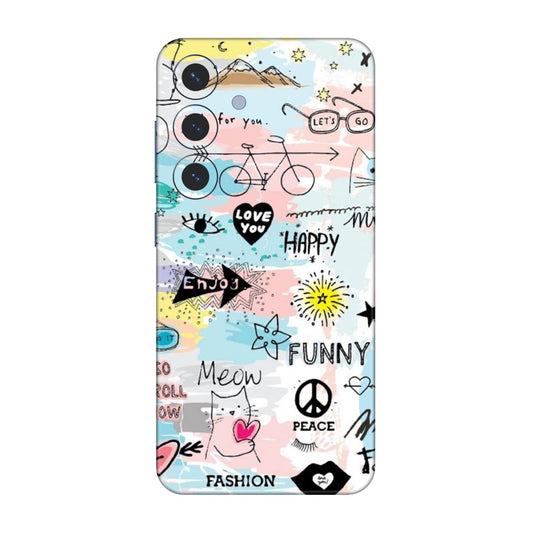 Cat Doodles Pastel Mobile Skin For Samsung Galaxy S25 5g