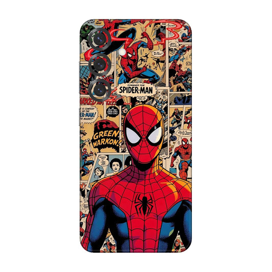 Vintage Comic Panel Spider Man Mobile Skin For Samsung Galaxy S25 Plus 5g