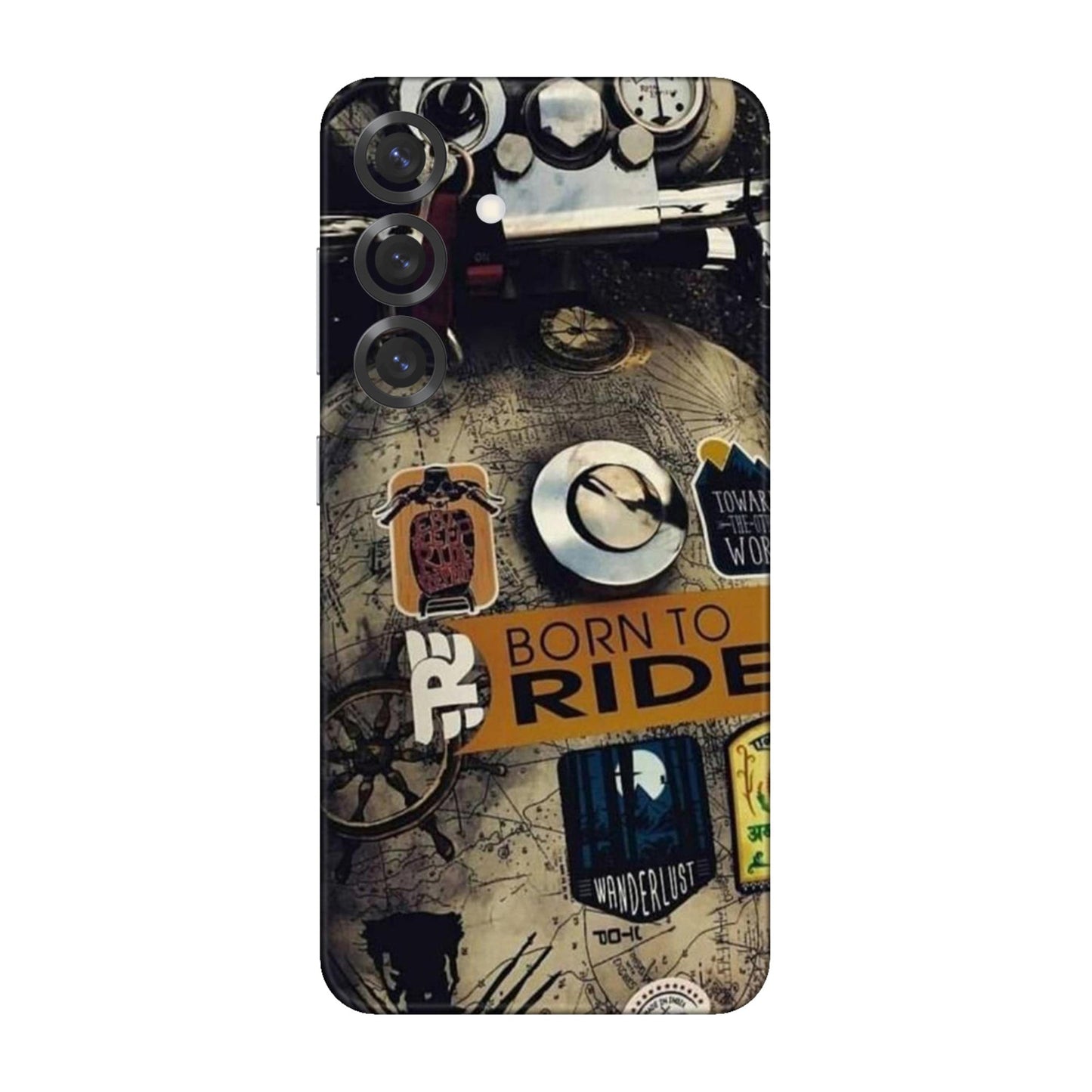 Born to Ride World Map Mobile Skin For Samsung Galaxy S25 Plus 5g