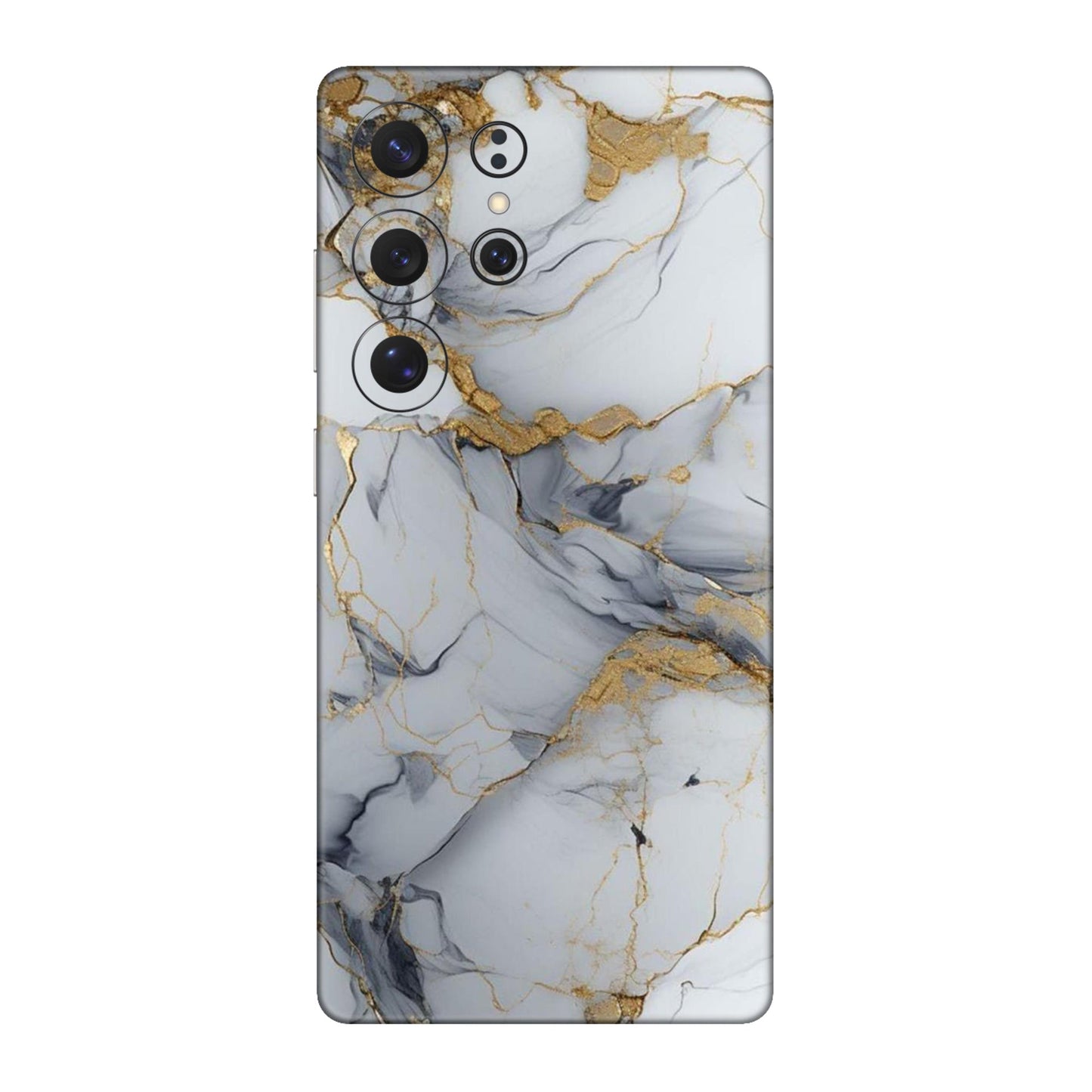 White Gold Luxury Marble Mobile Skin For Samsung Galaxy S25 Ultra 5g