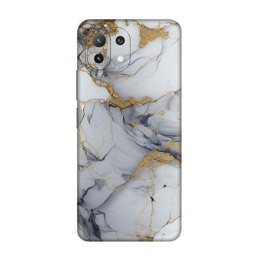White Gold Luxury Marble Mobile Skin For Xiaomi 11 Lite NE 5g