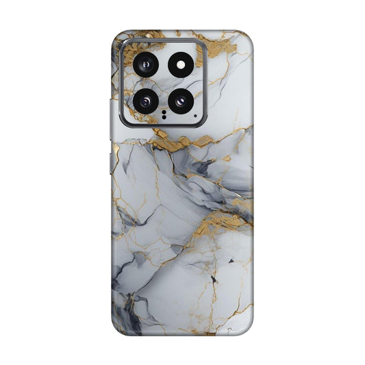 White Gold Luxury Marble Mobile Skin For Xiaomi 14 5g