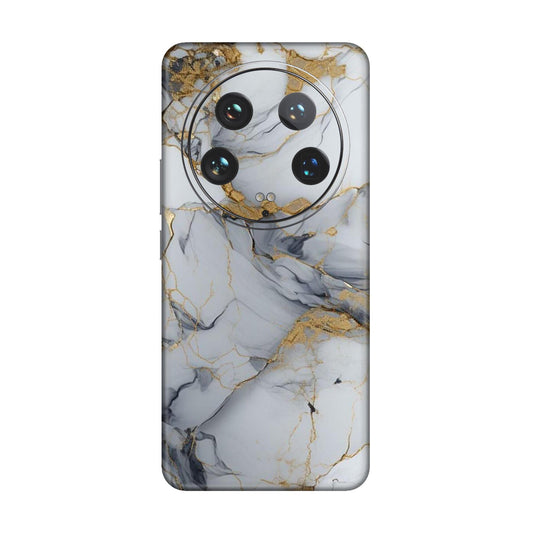 White Gold Luxury Marble Mobile Skin For Xiaomi 14 Ultra 5g