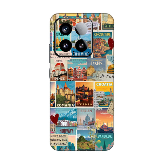 Vintage Travel Sticker Bomb Mobile Skin For Xiaomi 15 5g