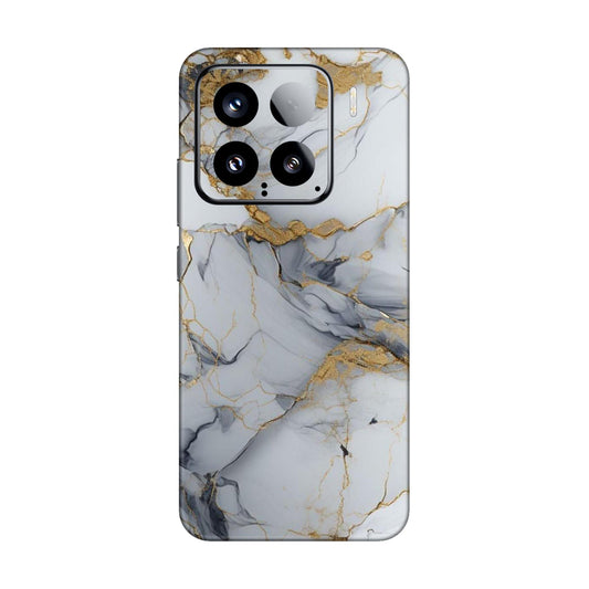 White Gold Luxury Marble Mobile Skin For Xiaomi 15 5g