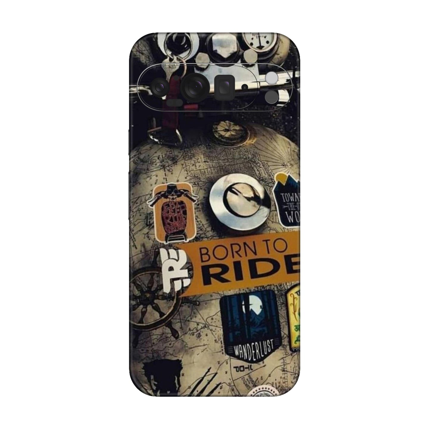 Born to Ride World Map Mobile Skin For Google Pixel 9 Pro XL 5g