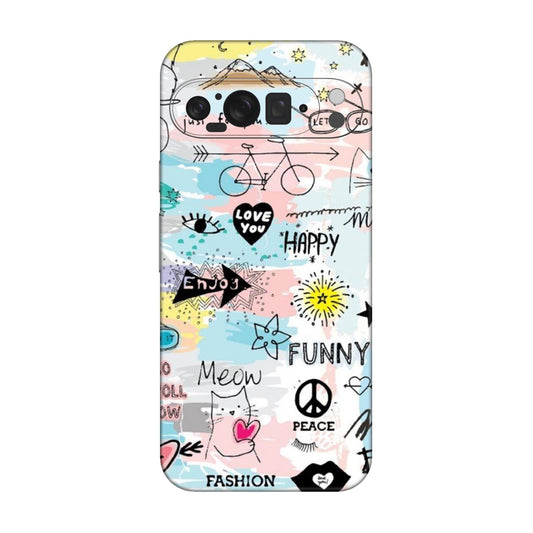 Cat Doodles Pastel Mobile Skin For Google Pixel 9 Pro XL 5g