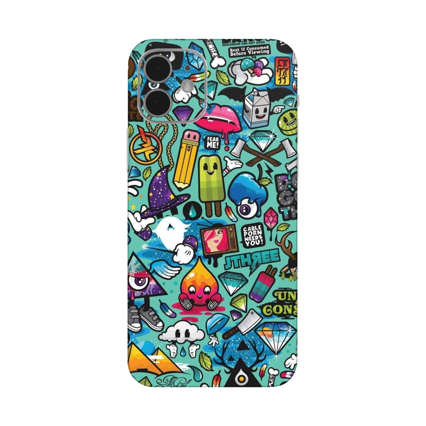 Graffiti Chaos Sticker Bomb Mobile Skin For iPhone 12 Mini