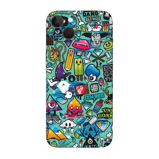 Graffiti Chaos Sticker Bomb Mobile Skin For iPhone 13
